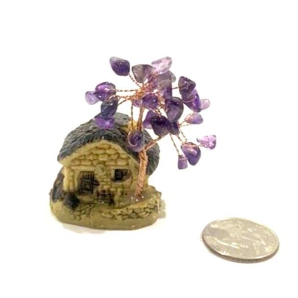 Amethyst Wire Wrapped Cottage/Home Décor Amethyst Cottage Mini House - Picture 2 of 7